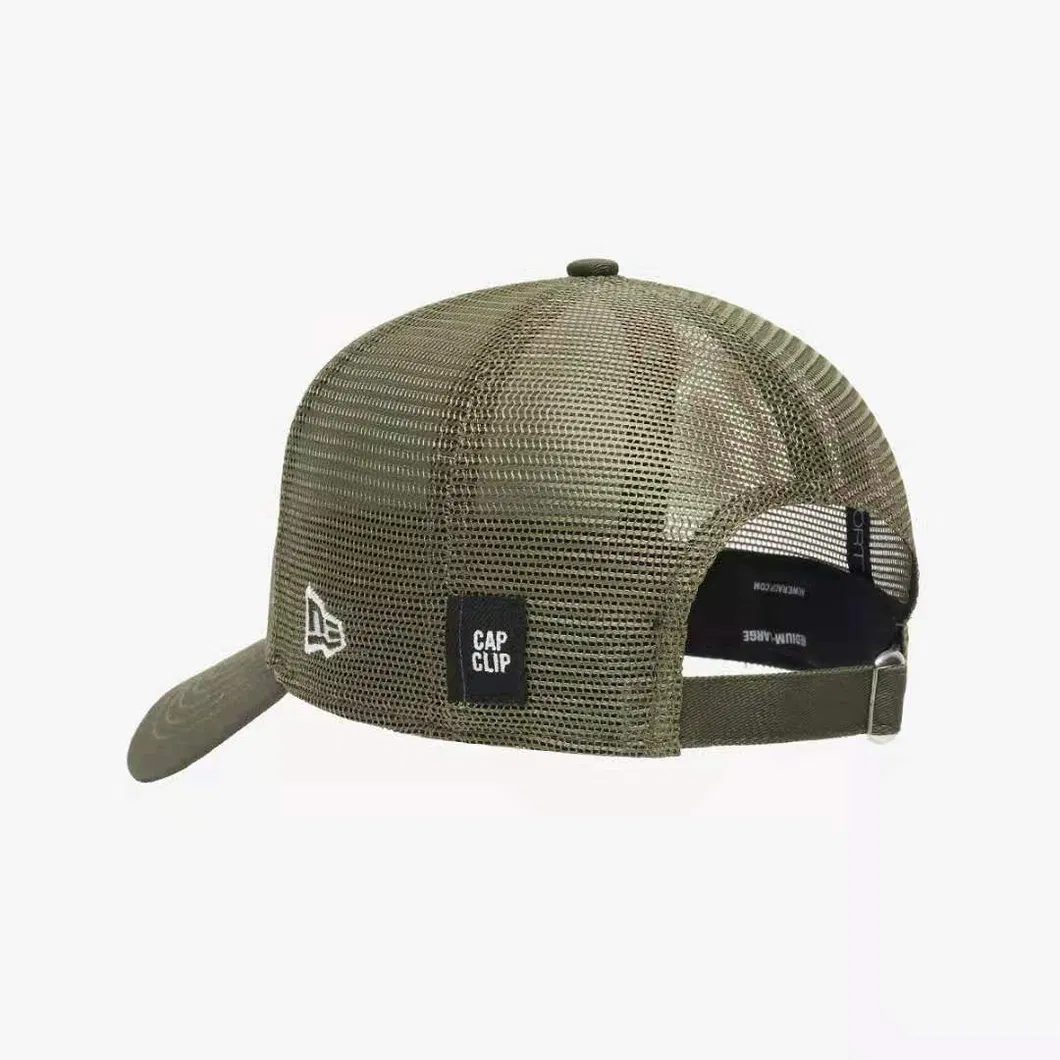 Trucker Cap with Applique Embroidery and Mesh Customized New-Era Cotton 5 Panel Fashion Sports Baseball Caps Hats