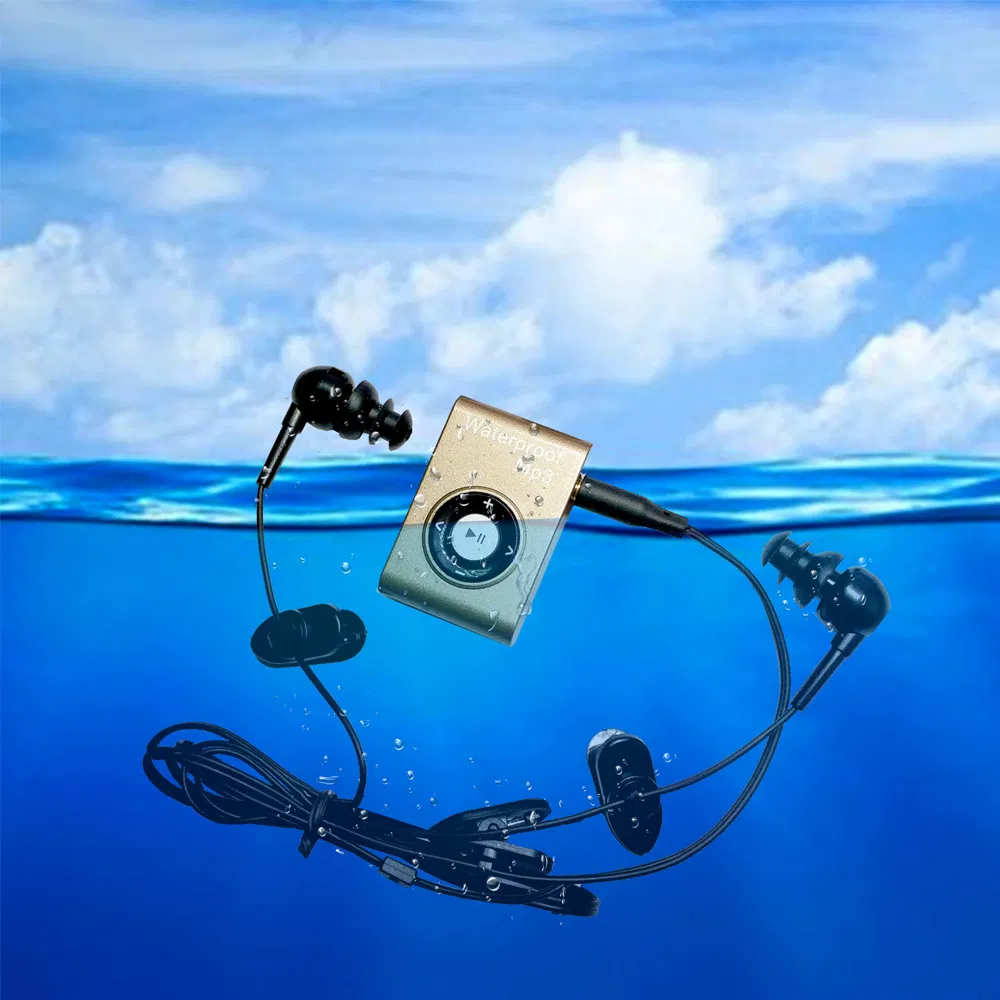 Wasterproof MP3 4G Memory Build in Swimming MP3 Underwater Diving MP3 Player with FM Function