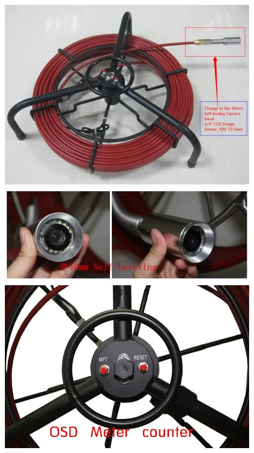 Witson 60m Pipe Plumbing Sewer Drain Camera (W3-CMP3588)