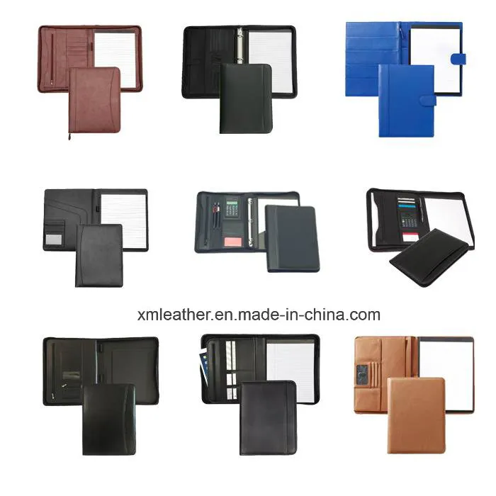 Zip Business PU File Folder Portfolio A4 Leather Compendium